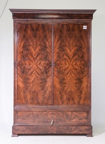 Louis Philippe Style Monumental Double Door Armoire