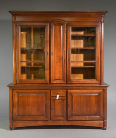 Louis Philippe Style Triple Door Bookcase c.1940's