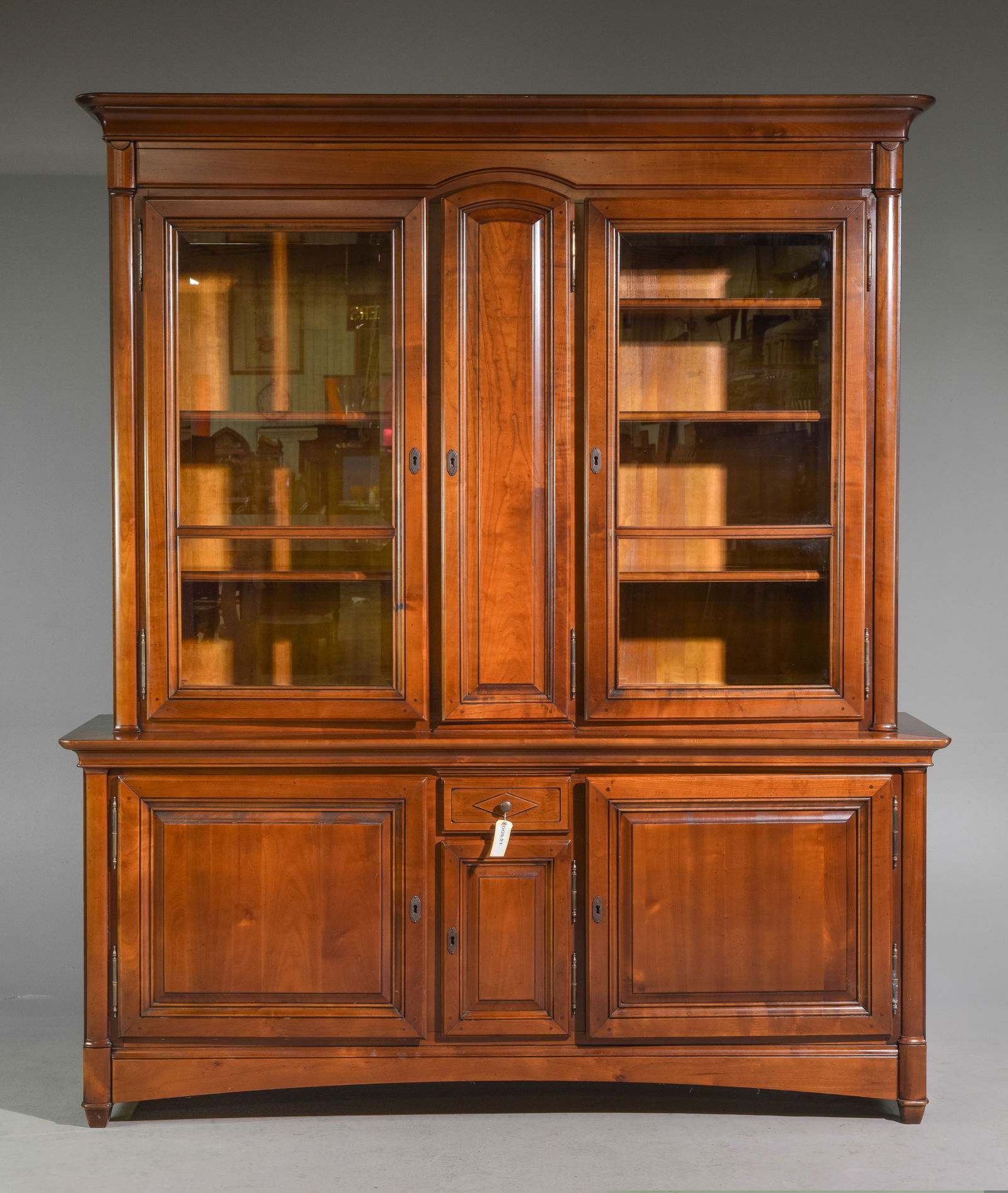 Louis Philippe Style Triple Door Bookcase c.1940's (1 of 7)