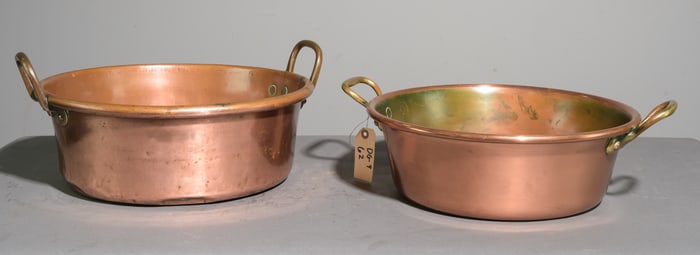 2 French Copper Jam Pans