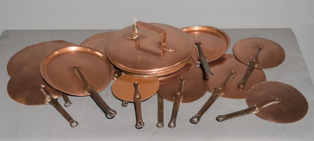 12 Assorted French Copper Lids