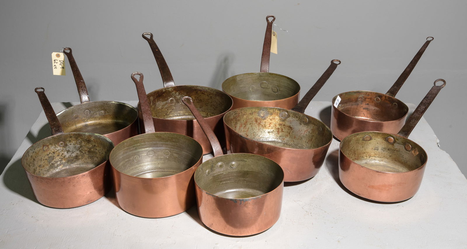 9 Assorted French Copper Pots, Pans (1 of 5)