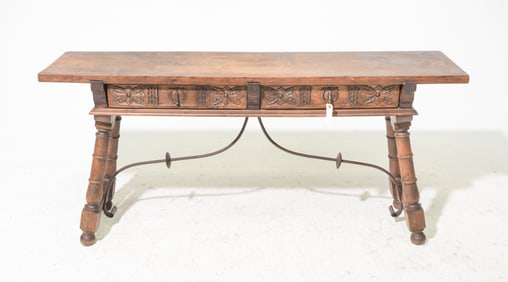 Spanish Renaissance Style 2 Drawer Hall Table