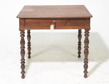Louis Philippe Style  Oak Single Drawer Table
