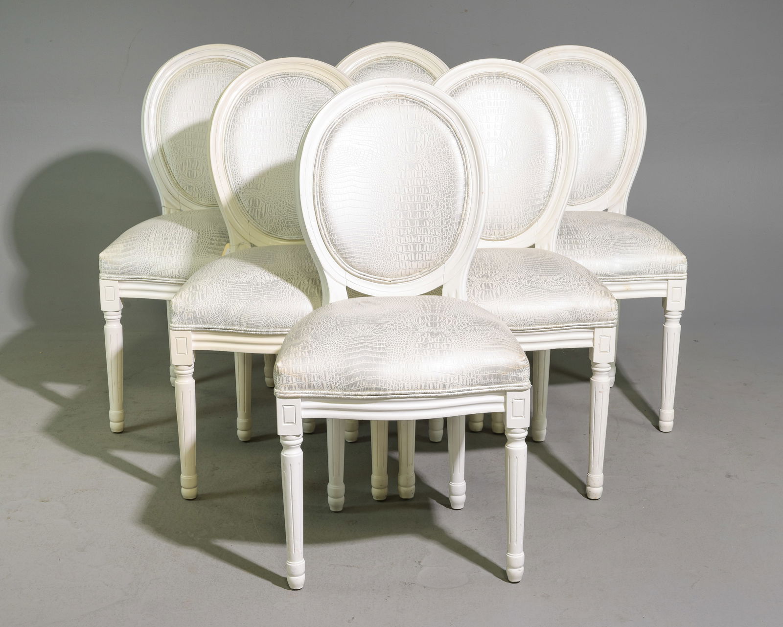 Set Of 6 Louis XVI Style Balloon Back Dining Chairs (1 of 4)