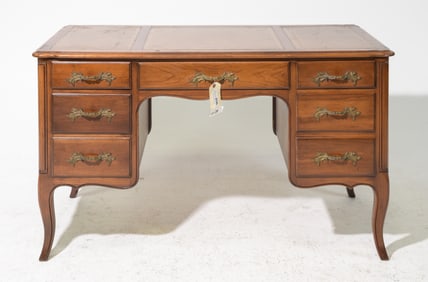 French Regency Style Oak Leather Top Desk