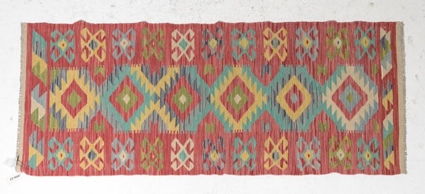 Hand Knotted Kilim Runner Rug - 6'9 x 2'8