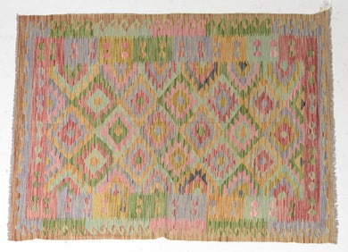Hand Knotted Kilim Rug - 6'5 x 4'9