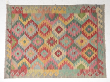 Hand Knotted Kilim Rug - 6'6 x 4'10
