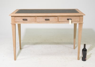 Beachstone Finished Leather Top Writing Table