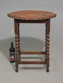 British Oak Barley Twist Oval Occasional Table