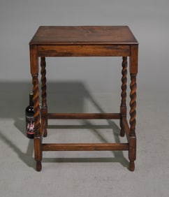 British Oak Barley Twist Occasional Table c.1930's