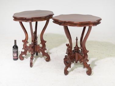 Victorian Style Pair of Mahogany Occasional Tables