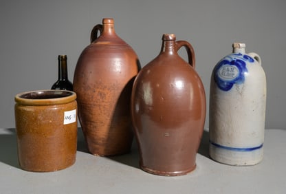 4pcs Danish Pottery Crocks / Wine Jugs