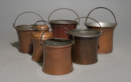 6pcs Assorted Swedish Copper Pots
