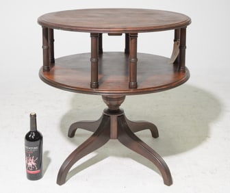 Round Mahogany Two Tier Occasional Table