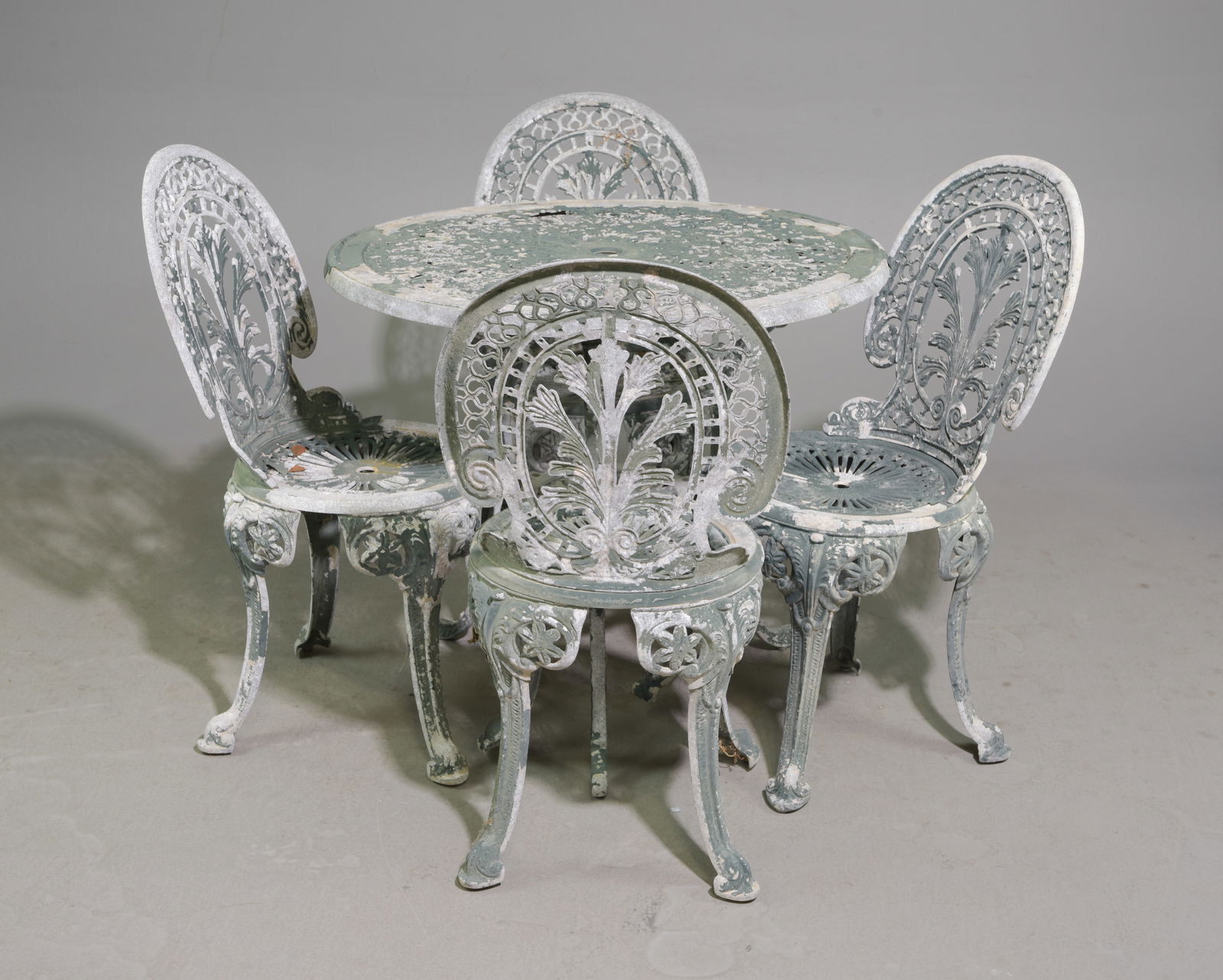 5pc Cast Metal Garden Table Set - Table & 4 Chairs (1 of 7)