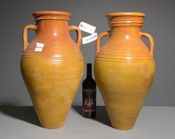 Two Glazed Terracotta Vases / Pots