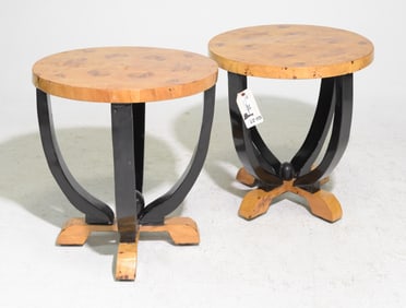 2 Art Deco Style Round Occasional Tables