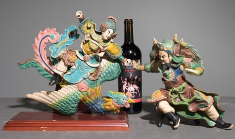 Two Chinese Warrior Figures