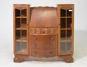 British Oak Drop Front Side by Side c.1930's