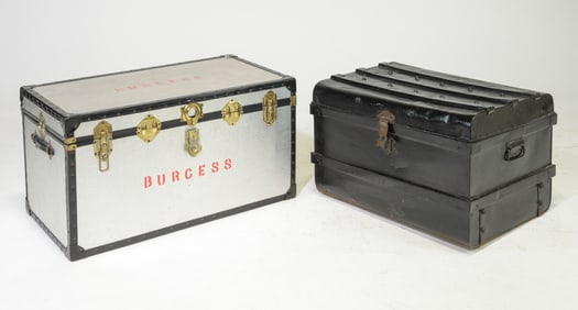 Two Vintage English Travel Trunks