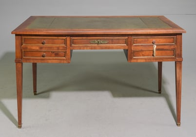 Louis XVI Style Walnut Leather Top Desk