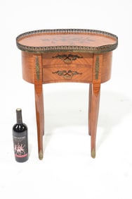 Italian Floral Inlaid Petite Occasional Table