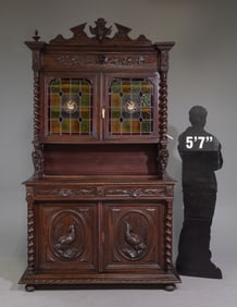 Renaissance Style Barley Twist Oak Double Buffet