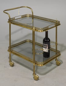 Italian Two Tier Brass Cocktail / Bar Cart