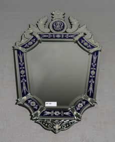 Venetian Mirror with Cobalt Blue Accents
