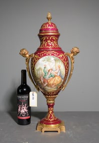 French Sevres Style Porcelain Urn / Garniture