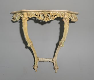 Italian Polychrome Marble Top Console with Mirror