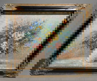 Framed Oil on Canvas Floral Still Life