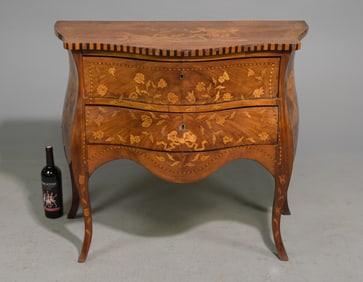 English Marquetry Inlaid Neptune Chest c.1900