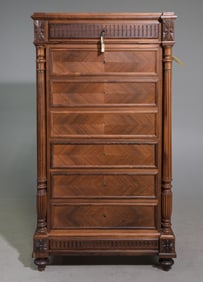 Louis XVI Style Mahogany Secretary Abattant