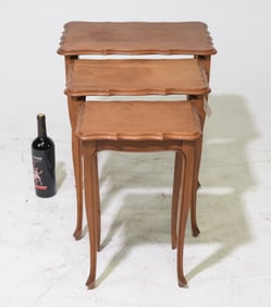 Louis XV Style Oak Nest of Three Tables #1