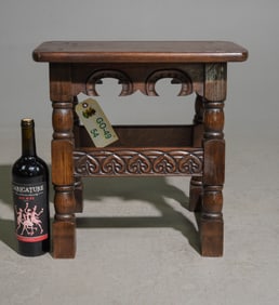 British Oak Joint Stool c.1920's-30's