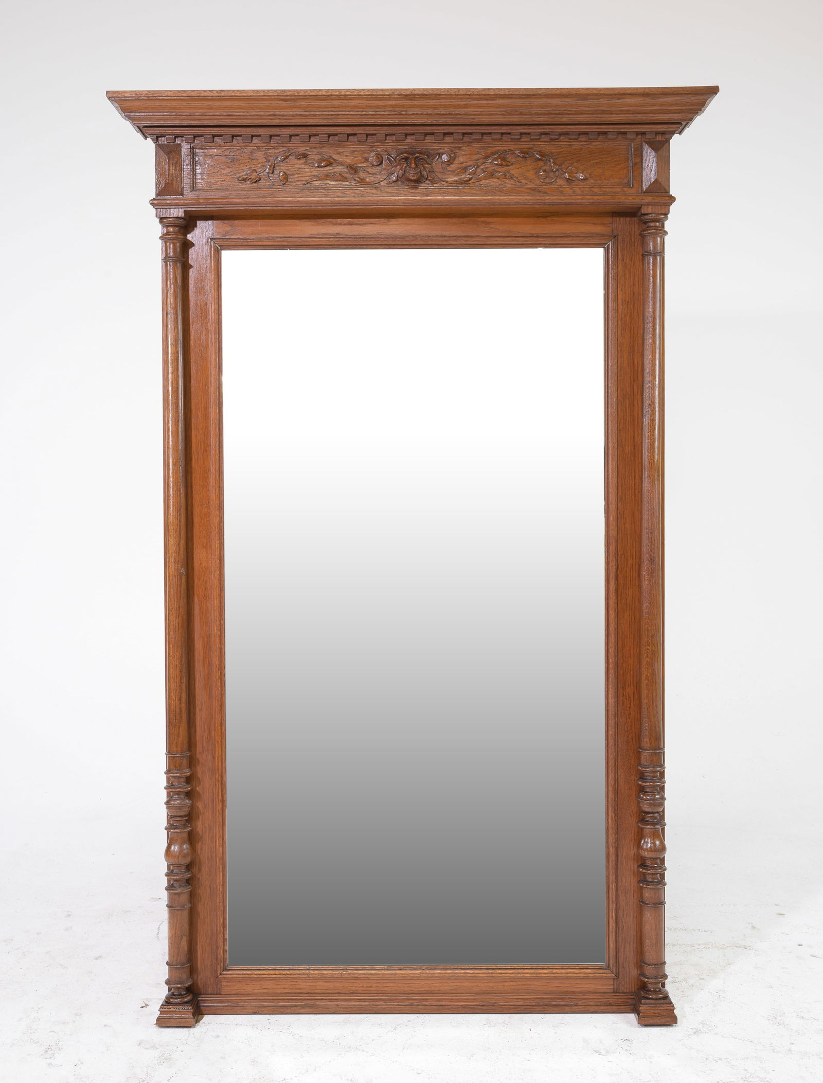 Louis XVI Style Oak Framed Beveled Mirror (1 of 4)