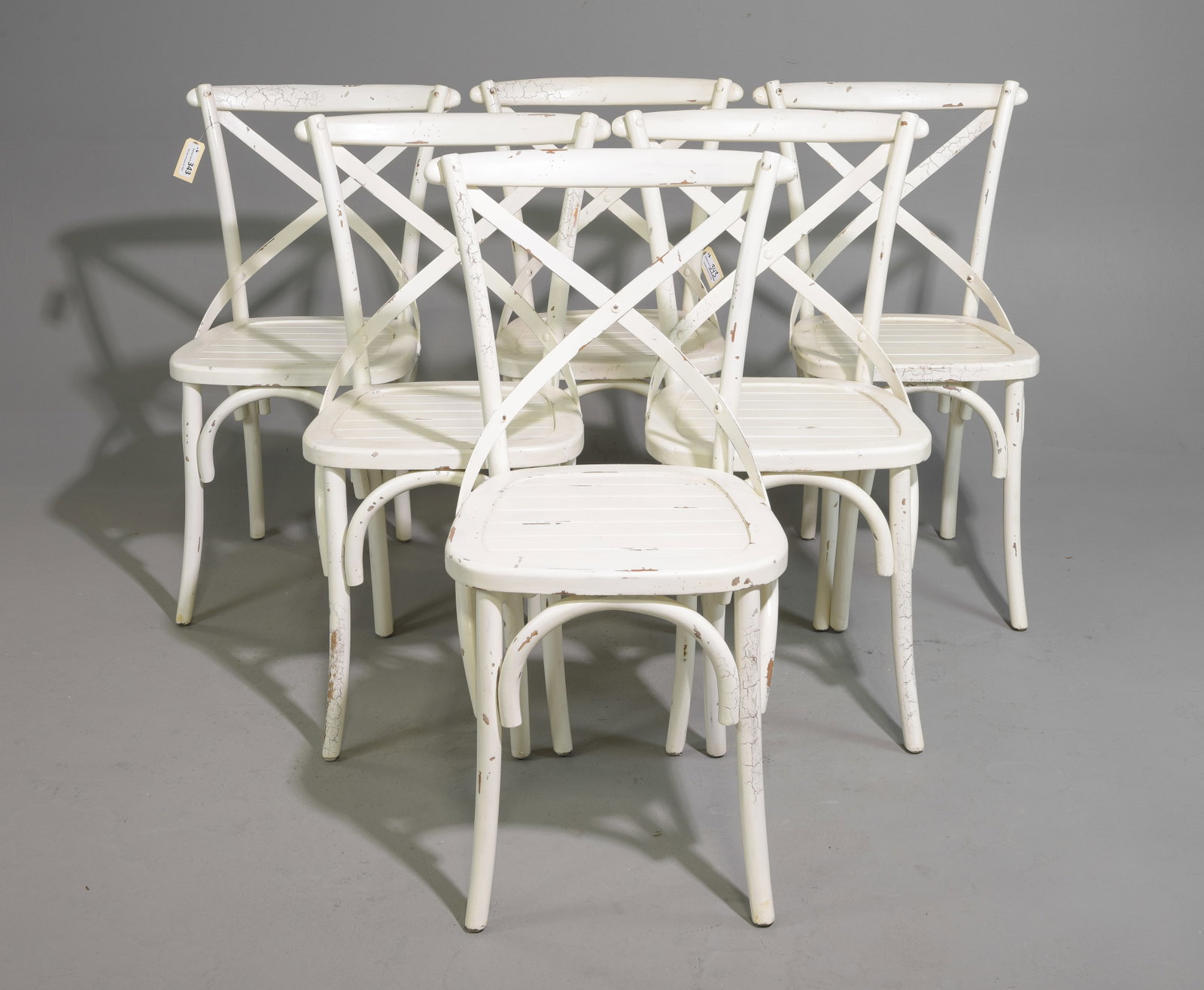 Set of 6 Painted Bentwood Dining Chairs: Set of 6 Painted Bentwood Dining Chairs - 36 in tall x 21.5 x 18, Seat height is 18.5 inches