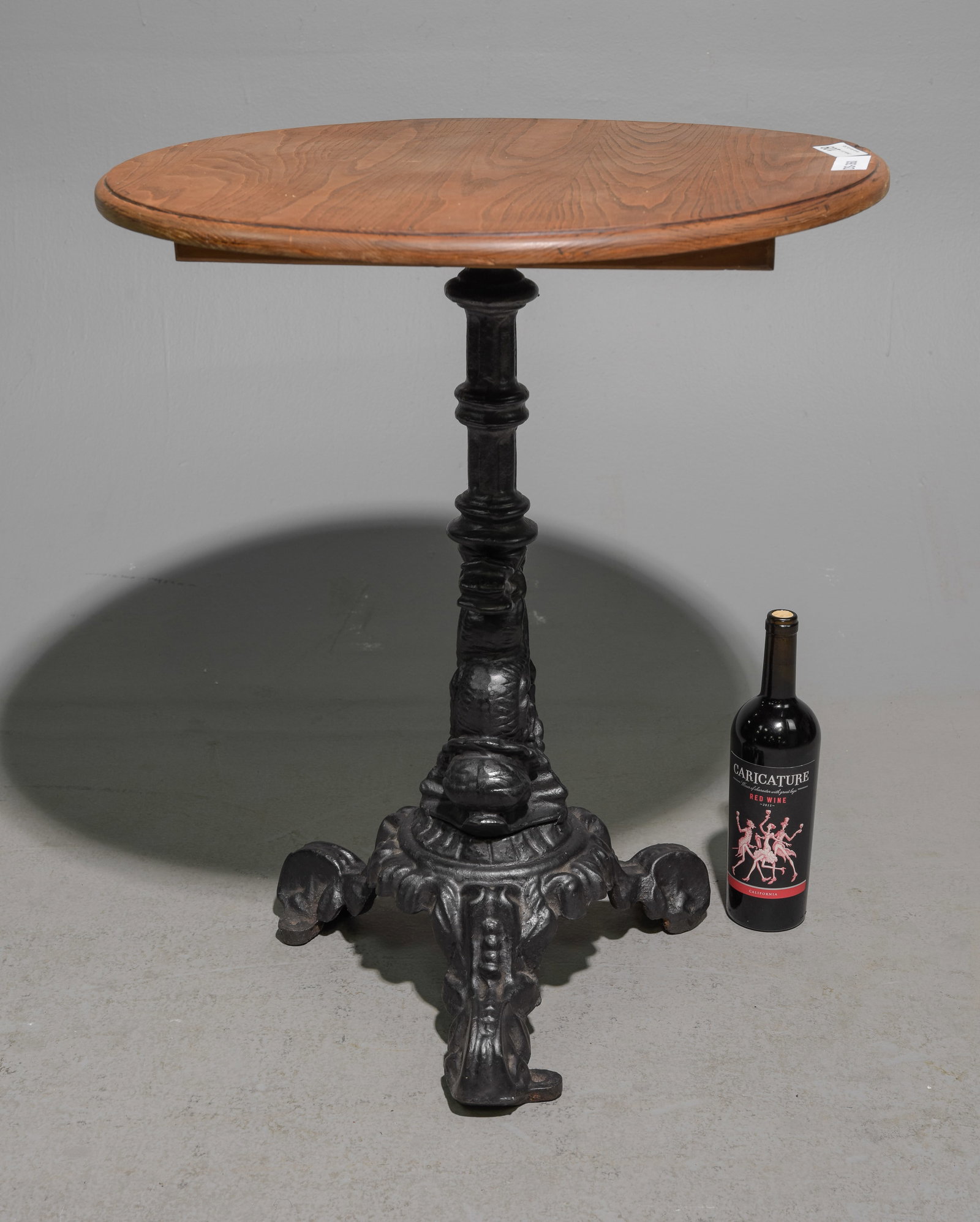 British Iron Dolphin Pedestal Base Pub Table: British Iron Dolphin Pedestal Base Pub Table - 28 in tall x 24 inch diameter