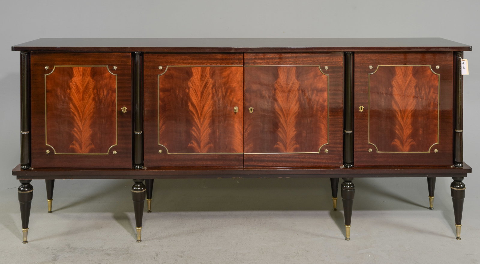Louis XVI Style Mahogany Four Door Sideboard: French Louis XVI Style Mahogany Four Door Sideboard / Enfilade c.1950's-60's - 39 in tall x 91 x 20 - This is 7.58 feet long