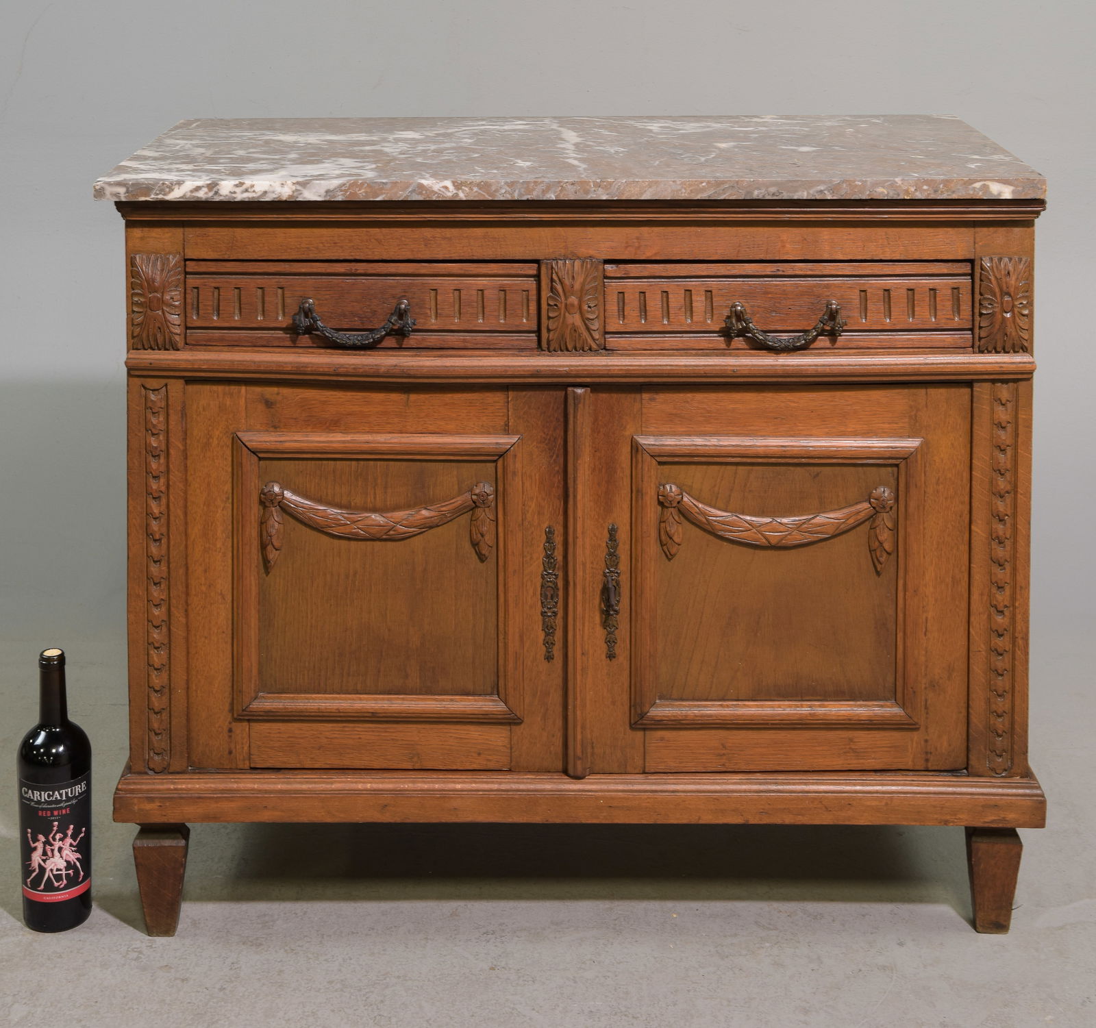 French Oak Marble Top Two over Two c.1920's (1 of 5)