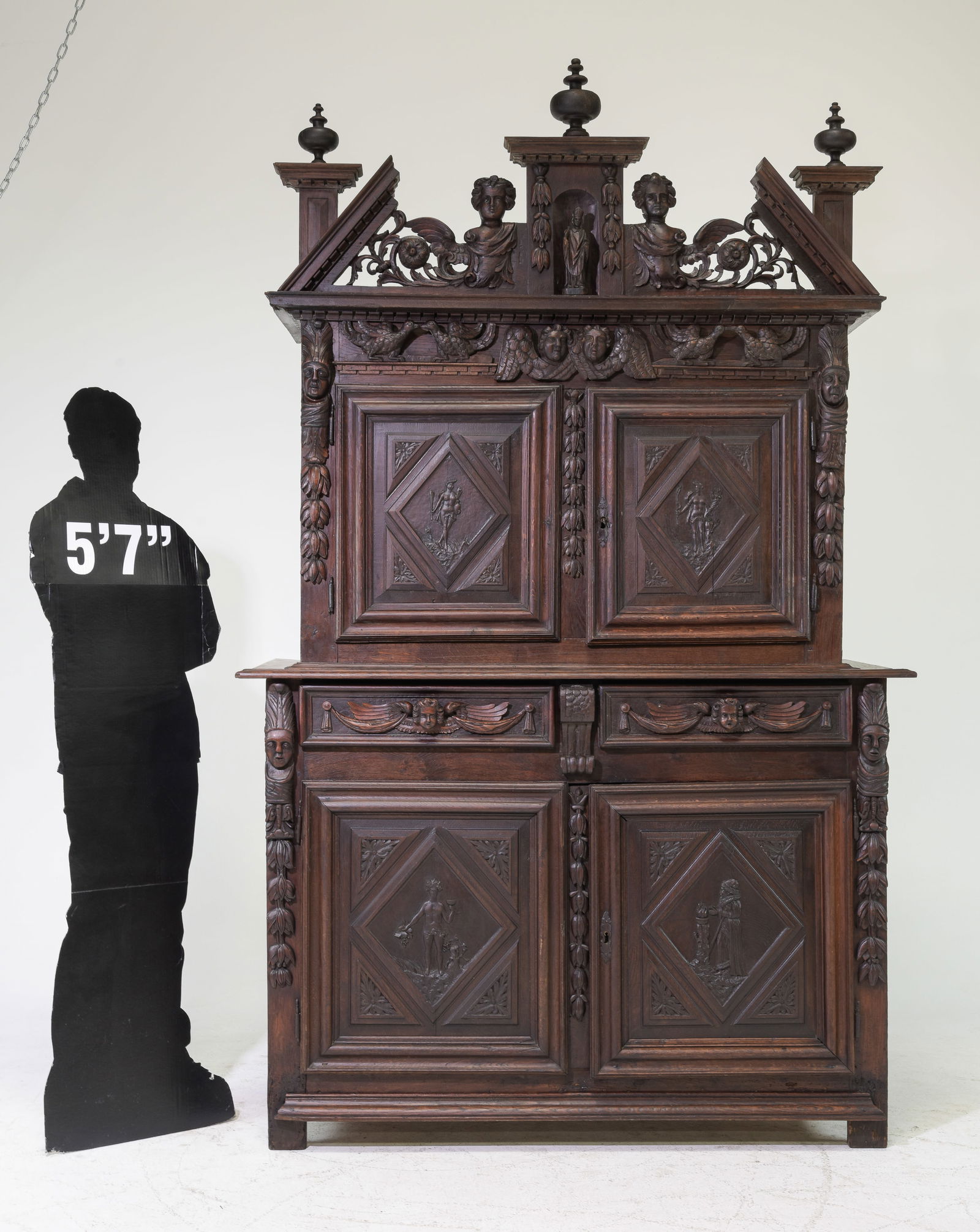 19th Century Louis XIII Style Carved Oak Cupboard (1 of 11)