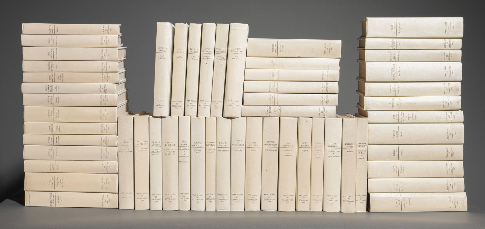 55 French Prix Nobel De Litterature White Bound Books (1 of 5)