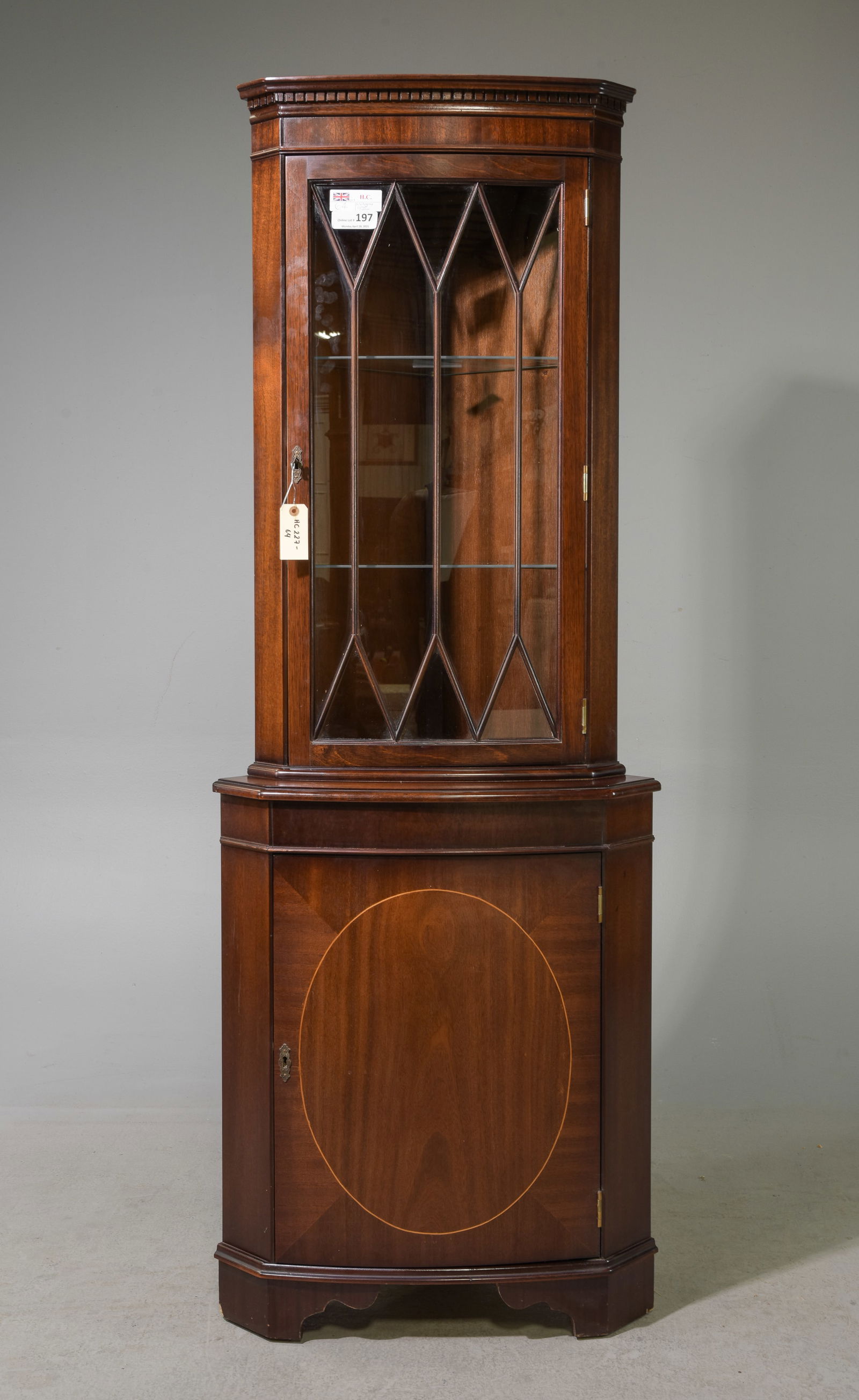 Georgian Style Mahogany Corner Cabinet c.1940's #2 (1 of 3)