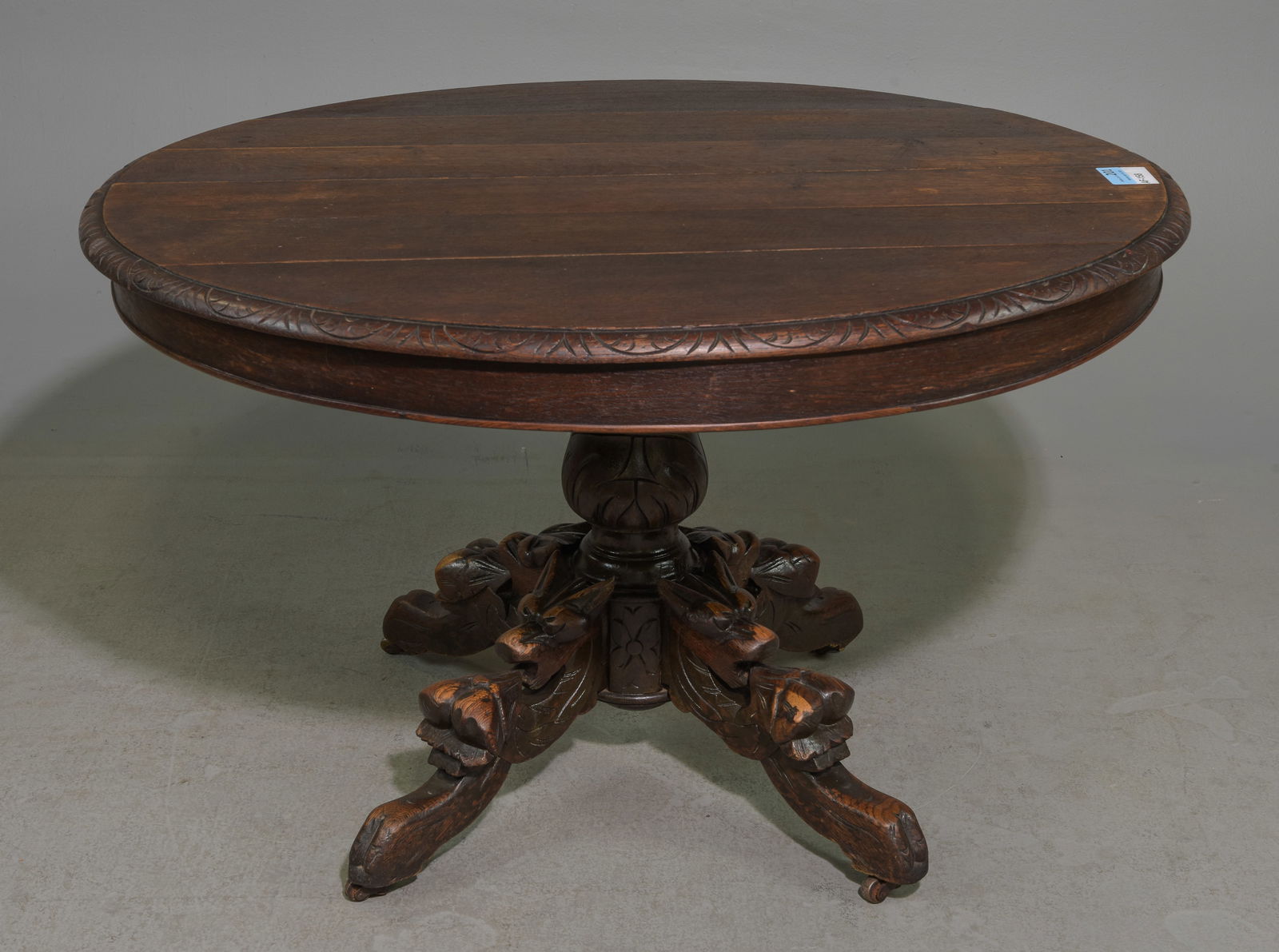 Renaissance Style Carved Oak Hunt Table c.1920's (1 of 6)