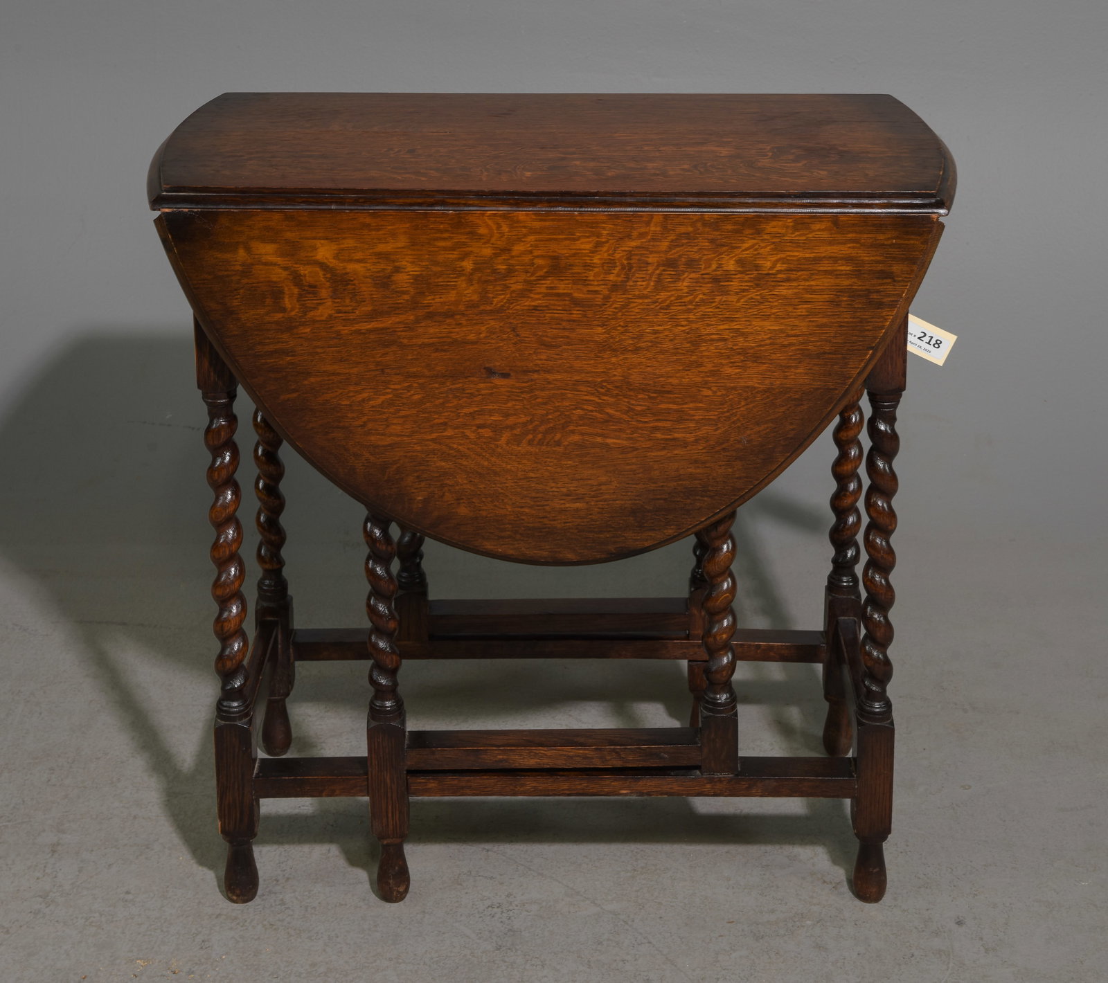 British Oak Barley Twist Drop Leaf Table c.1920's #1 (1 of 4)
