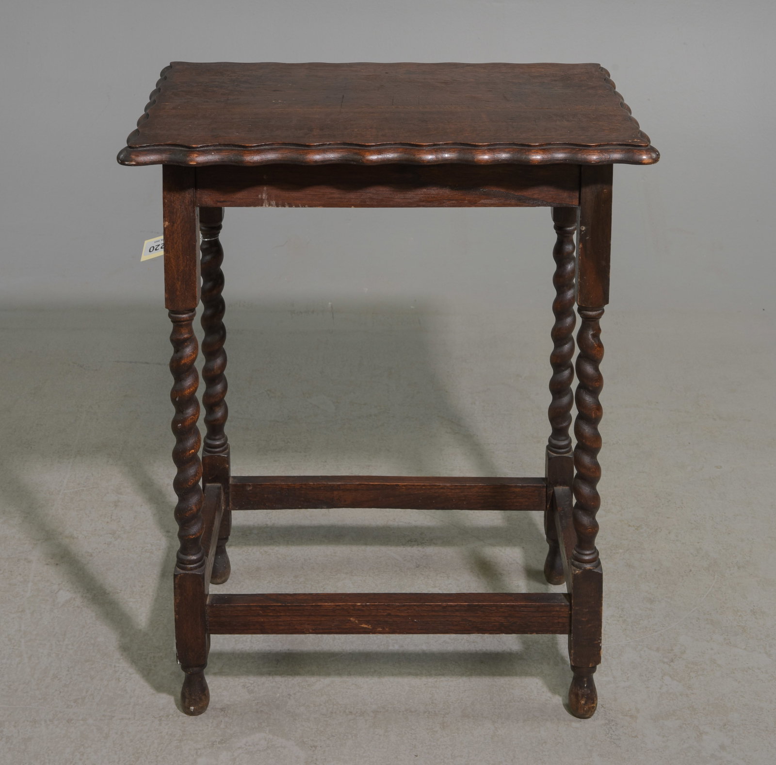 British Oak Barley Twist Occasional Table: British Oak Barley Twist Occasional Table c.1920's-30's - 29 in tall x 24 x 16