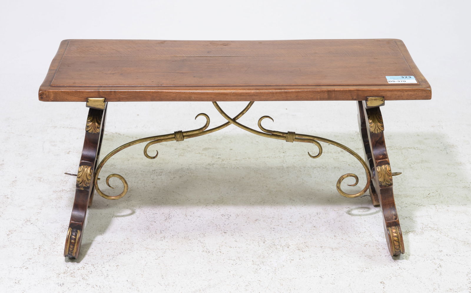 Spanish Style Bench with Iron Stretcher (1 of 3)